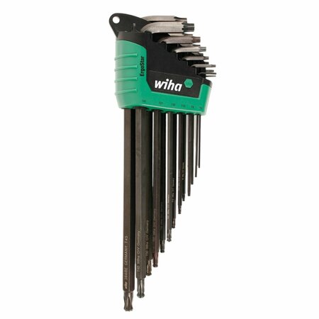 WIHA ErgoStar Torx Ball End and Standard L-Key Set T5-T45 in Automatic Fast Open Holder, 13-Piece 36689